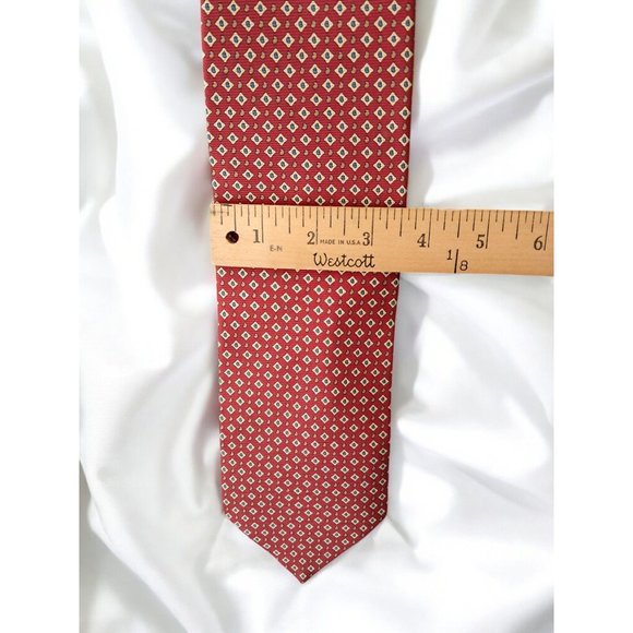 Vintage Giulio Randi Red Geometric Silk Tie – Made in Italy - Picture 9 of 10